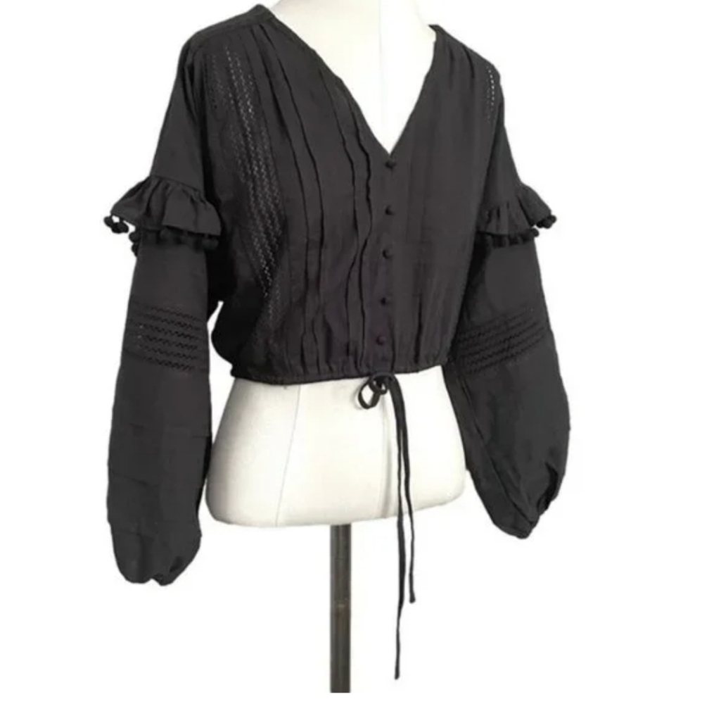 House Of Harlow 1960 Peasant Balloon Sleeve Top